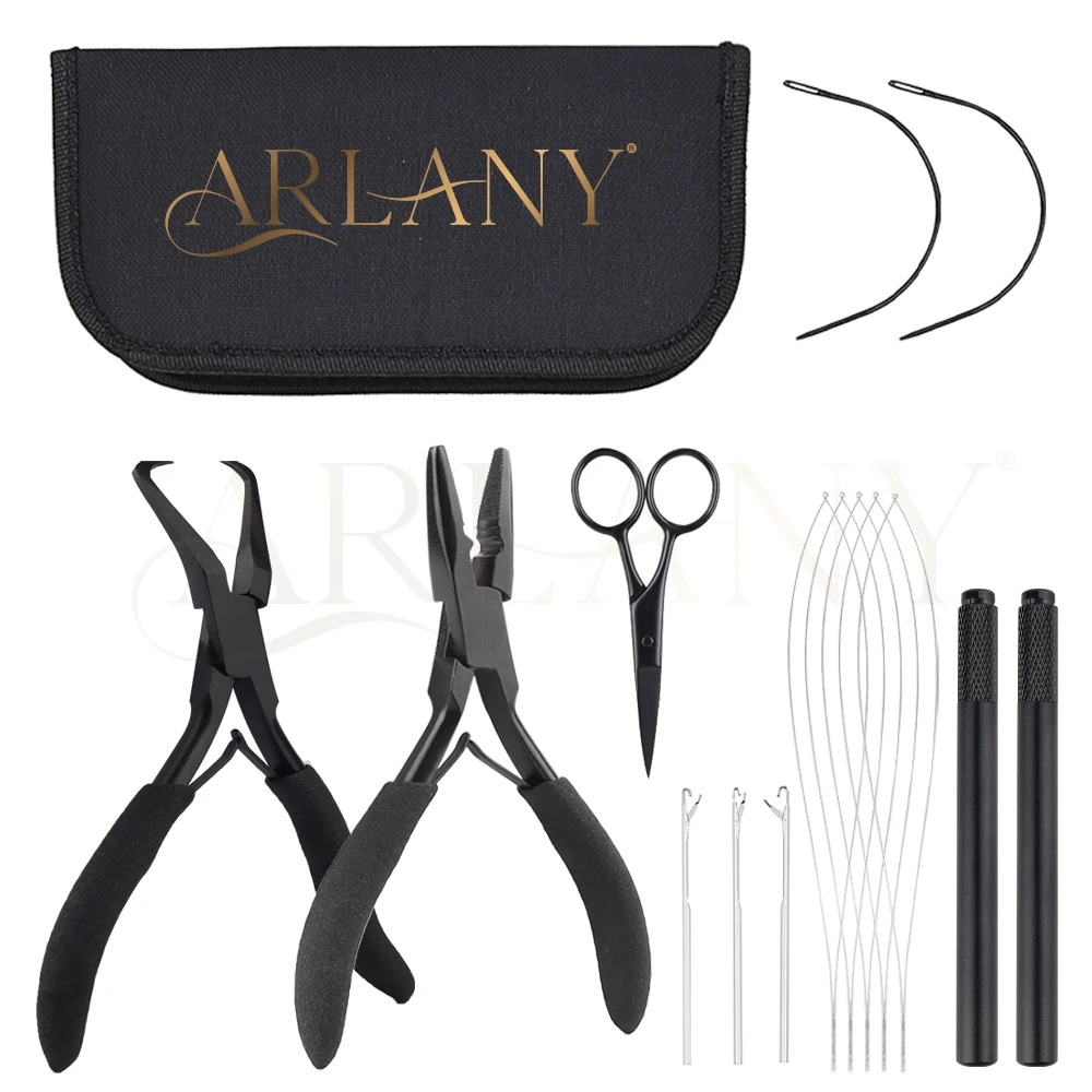 

ARLANY Hair Extension Closer and Opener Pliers for Beads Rings Microlink Pliers Hair Extension Beading Tool Hair Pulling Hook
