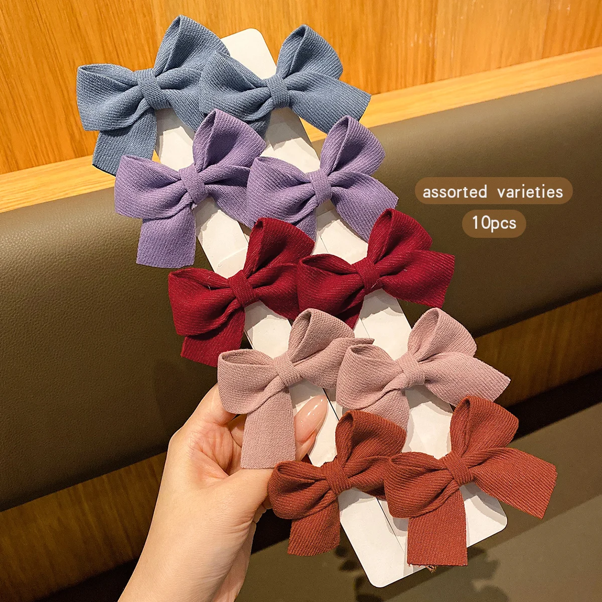 10 color random Korean version bow hair clips with sweet and stylish hair accessories suitable for daily use