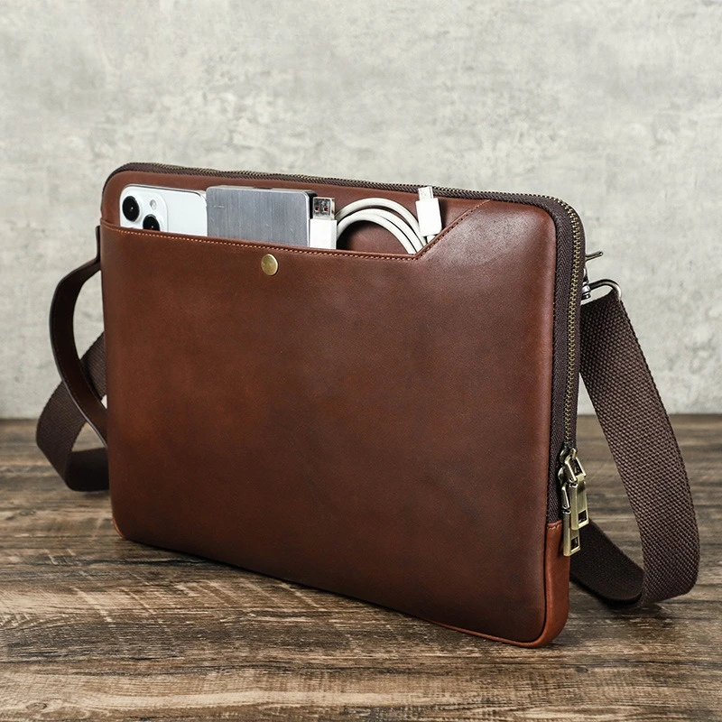 Protective Case Leather Shoulder Crossbody Multifunctional Laptop Laptop Bag