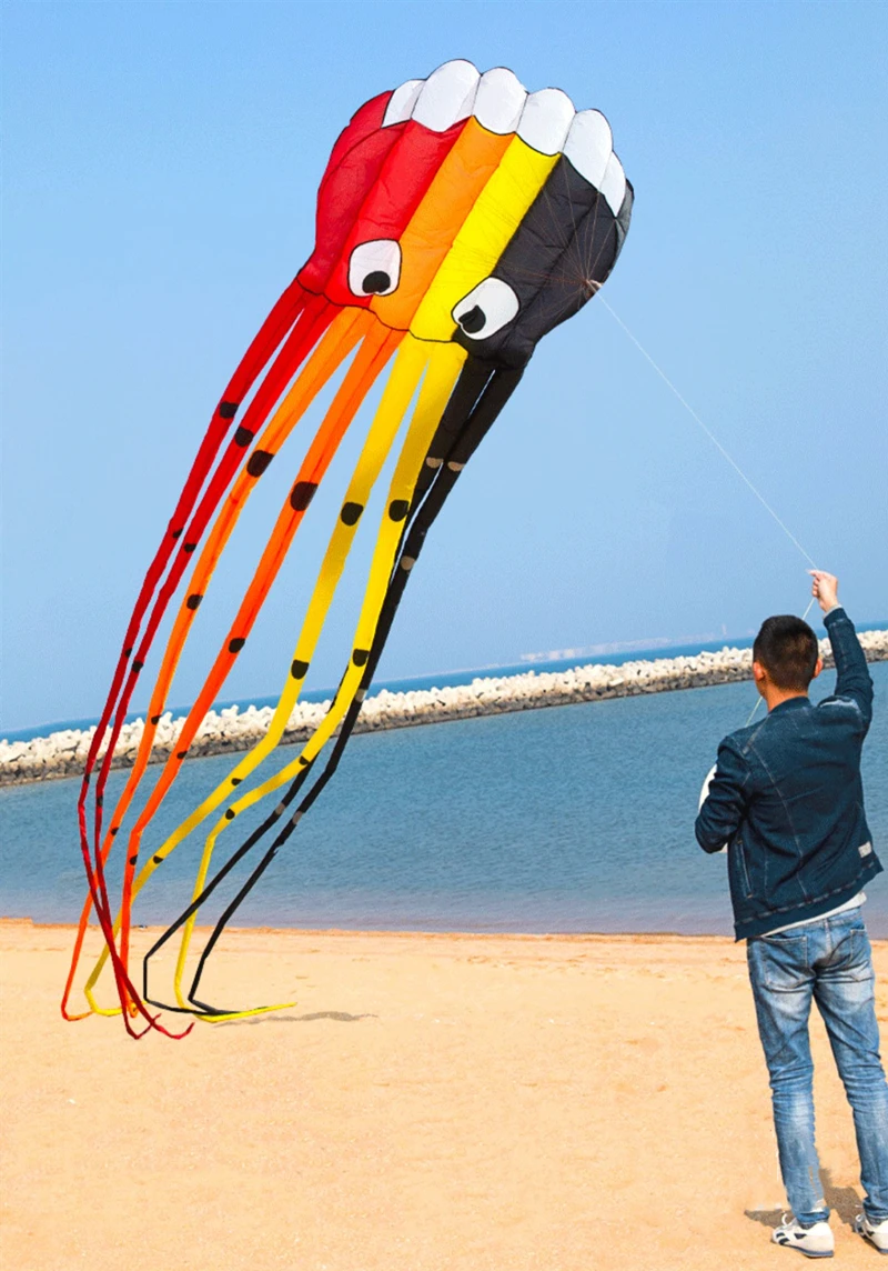 Free Shipping 8m octopus kites flying for adult kites flying parachute outdoor fun sports kites hawk kites albatross kites fun