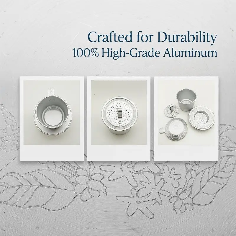 

1 Set Portable Coffee Dripper Vietnamese Coffee Filter Compact Coffee Supplies Aluminum Coffee Accessories For Lovers Unique