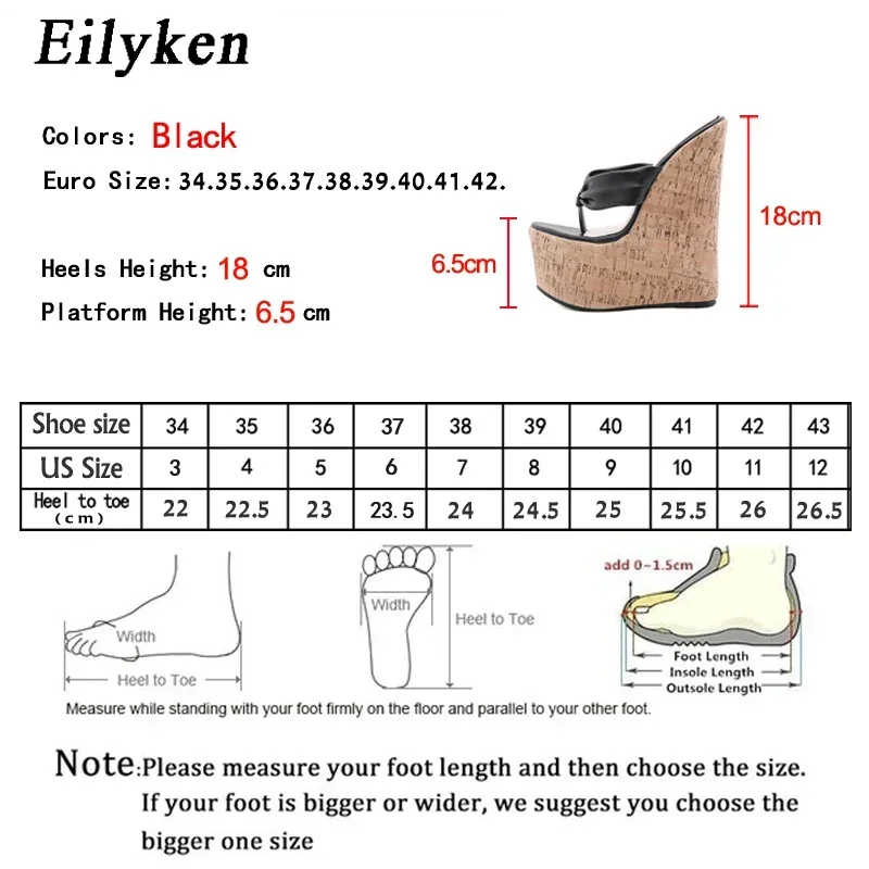 Eilyken New Design Clip Toe Wedges Platform Women Slippers Summer Sexy Super High Heels Mules Sandals Flip Flops Ladies Shoes