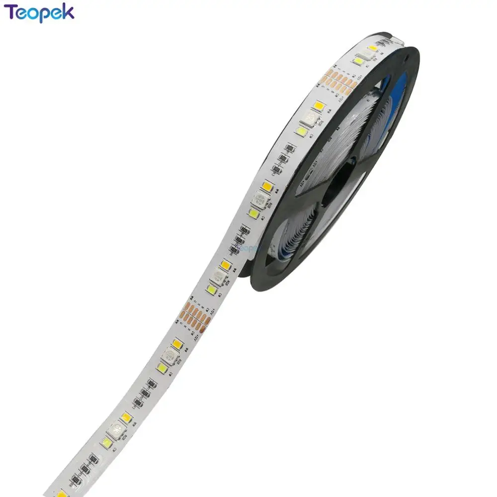 5M 5050+2835 RGB CCT led Strip Light RGB Color Temperature adjustable string RGB+CCT 12V/24V led tape 12MM PCB