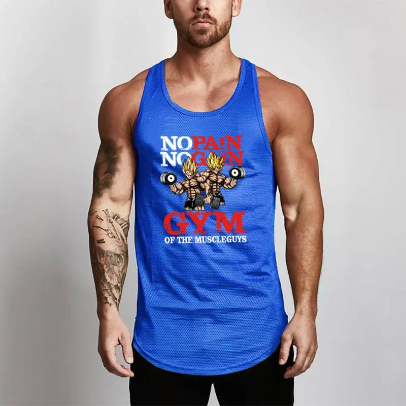 

New Brand Fashion Mesh Sleeveless Shirts Tank Top Men Fitness Mens Clothing Bodybuilding Workout Gym Vest Men Fitness Singlet