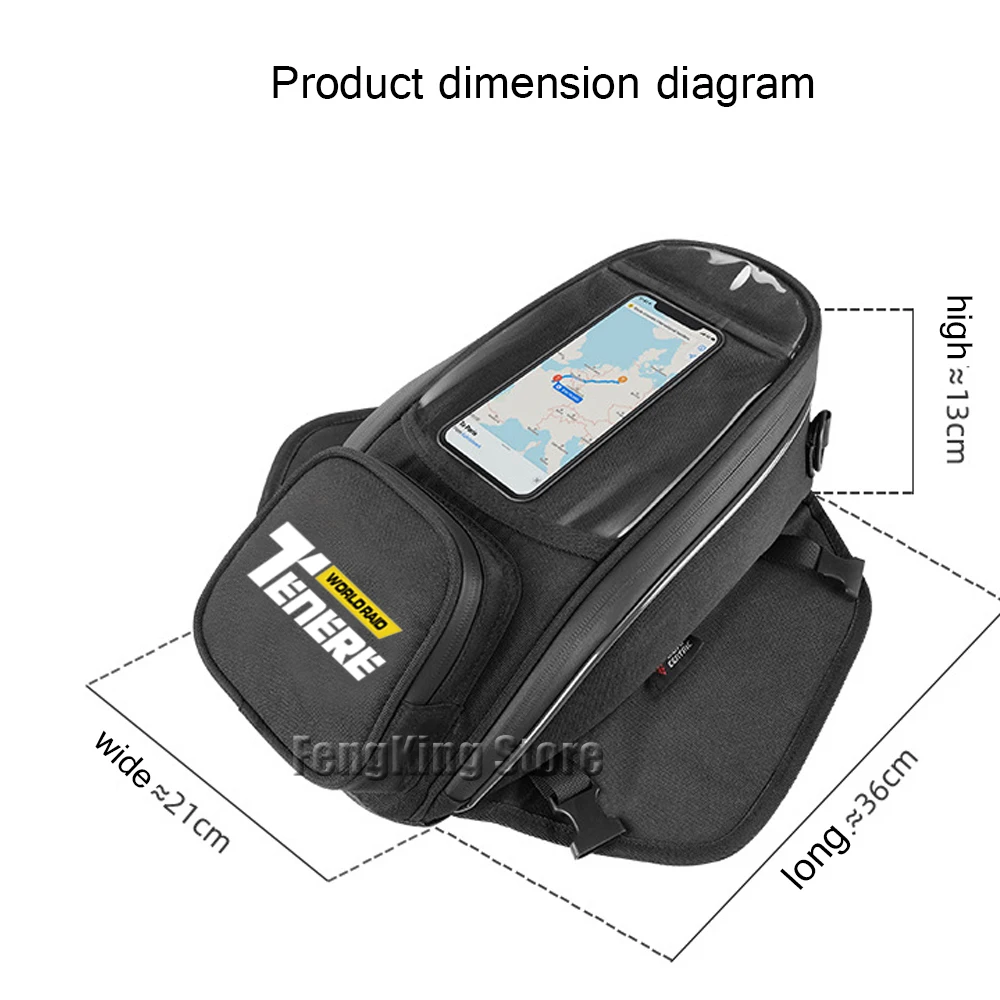 

Motorcycle fuel tank navigation bag waterproof large capacity fuel tank bag For YAMAHA Tenere 700 World Raid