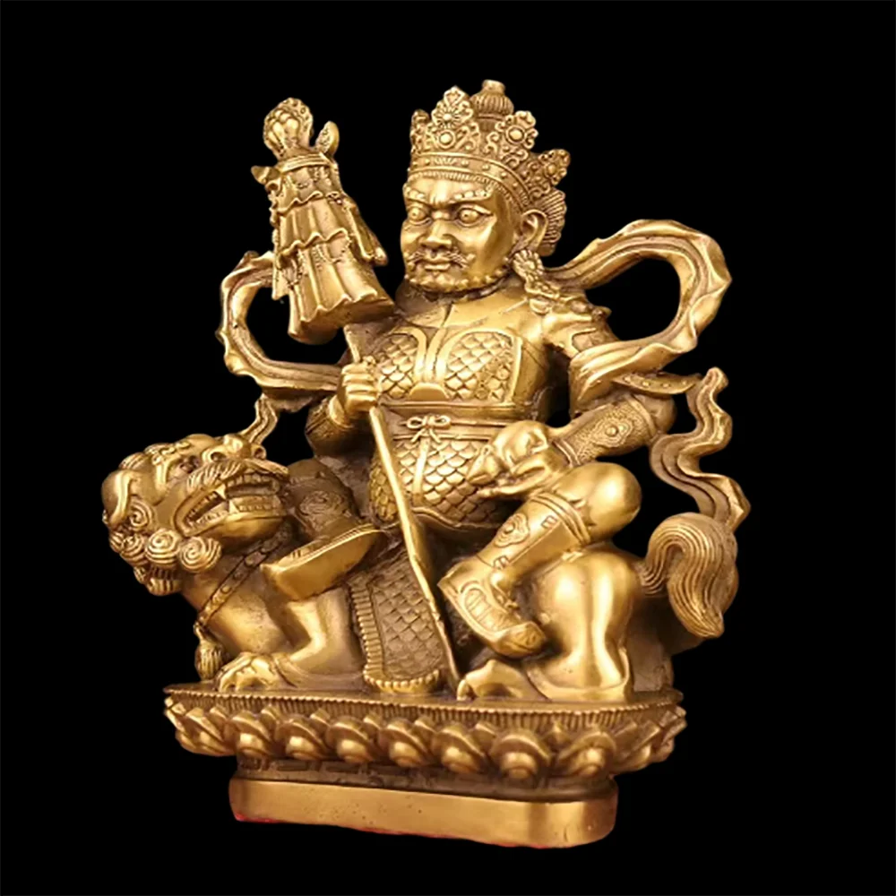 Pure Copper Duowen Heavenly King Tantric Treasure Pisa Yellow God of Wealth Ornament