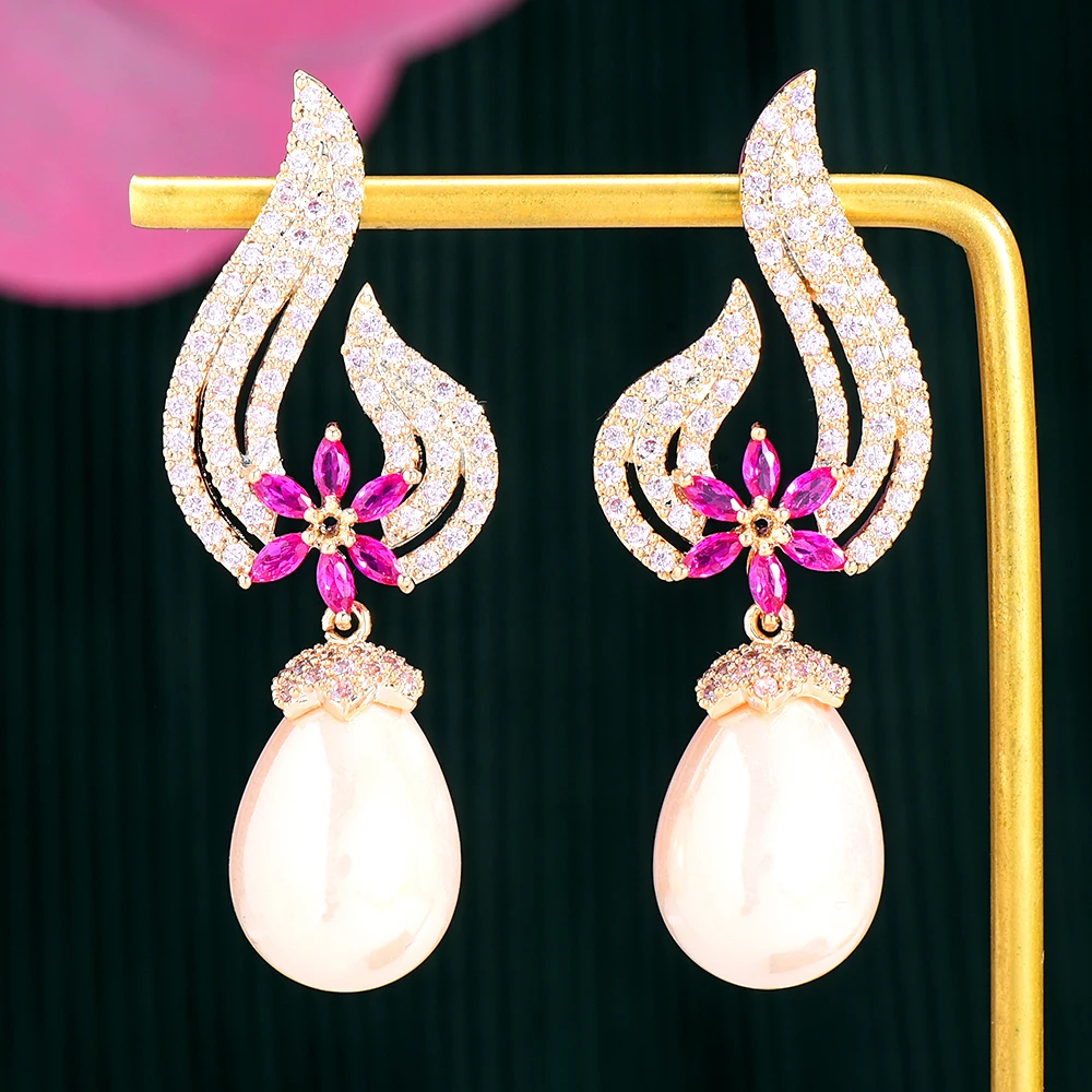 

missvikki Romantic Shiny DIY Cute Black Pearl Pendant Earrings For Women Bridal Wedding Girl Daily Surper Jewelry High Quality