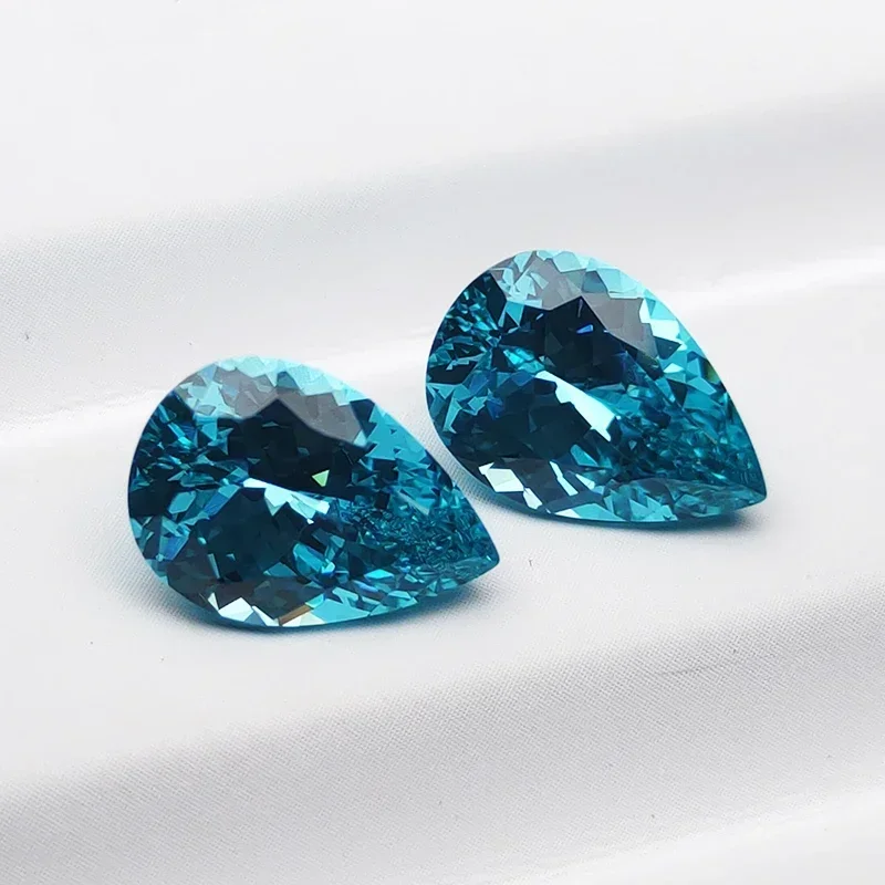 Lab Grown Pear Shape Paraiba  VVS1 Gemstone For Charms Diy Jewel Making Pendant Bracelet Materials Selectable AGL Certificate