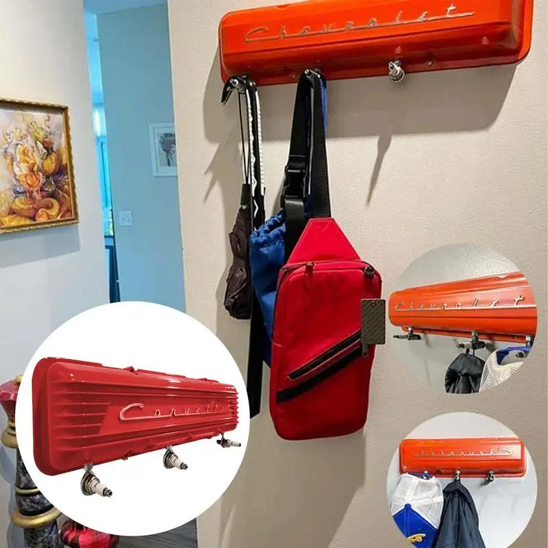 Perchero de pared Retro para dormitorio, colgadores de pasillo de entrada con 4 ganchos, perchero para ropa, abrigo, bufanda, almacenamiento