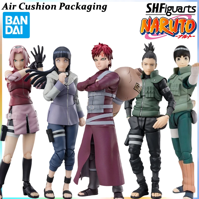 

Bandai Genuine S.H.F Naruto Series Konoha Ninja Sakura Rock Lee Gaara Nara Shikamaru‌ Hinata Hyuga Action Figures Model Toys