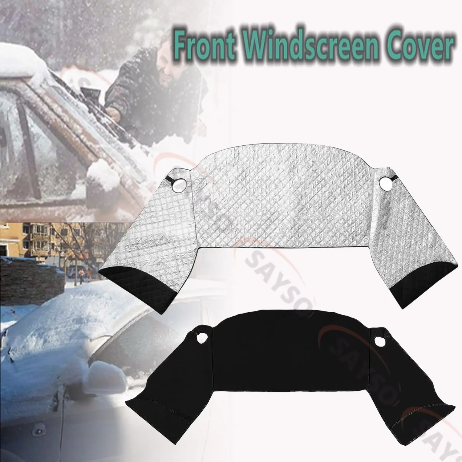 

Black/SilveFor Deluxe VW T5 T6 Window Screen Cover Curtain Wrap Blind Camping Frost Auto Exterior Protection Windscreen Sunshade