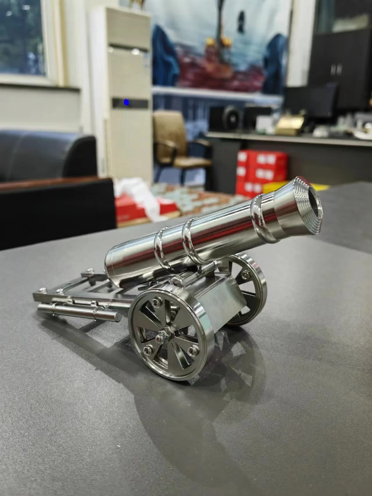 Stainless steel handicrafts cannon models creative ornaments for home living room and window decoration Chinese style