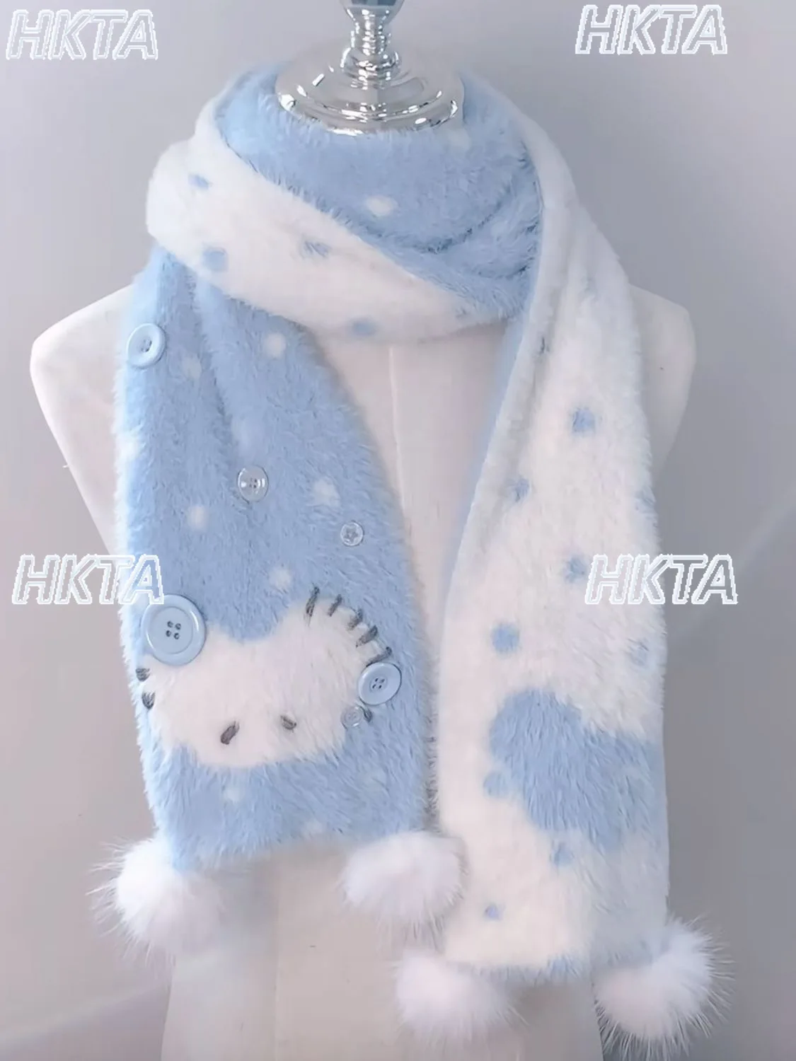 لطيف Kawaii الكرتون وشاح السيدات 2025 شتاء جديد يندبروف الباردة الدافئة أفخم سميكة الحلو الأوشحة لوليتا اكسسوارات للنساء #1