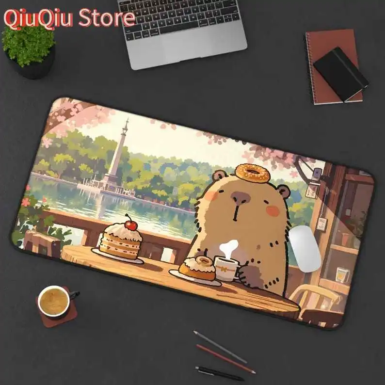 

Капибара Настольный коврик | Симпатичный игровой коврик для мыши Kawaii | Эстетический коврик для ПК | Нескользящая прочная большая подкладка для геймеров | Пользовательский офисный декор