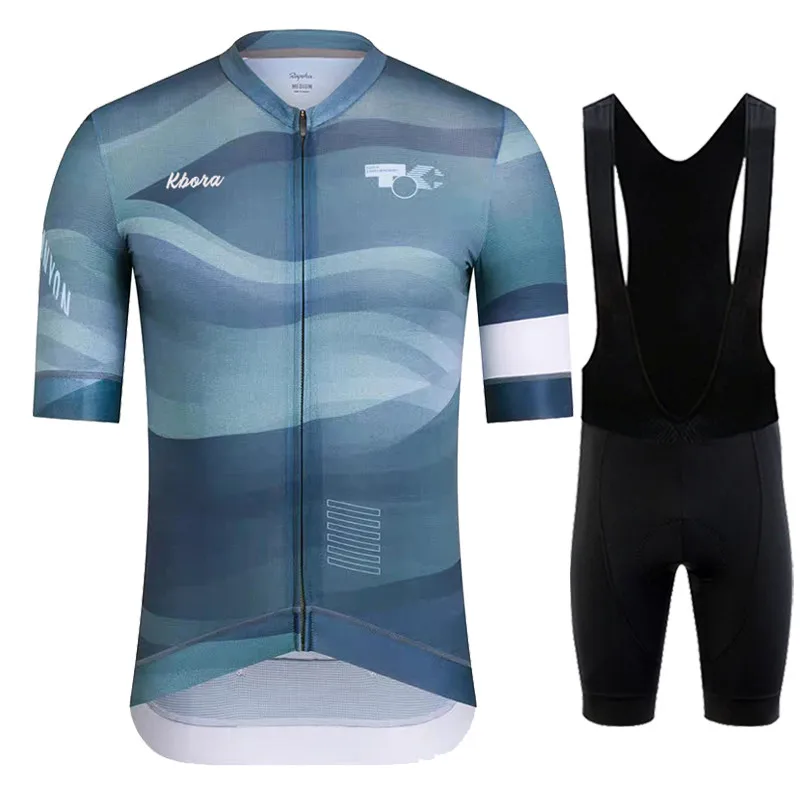 New for 2024 Men's and Women's Quick Dry Cycling Jersey Set KBORA Pro Team Jersey Set Blue