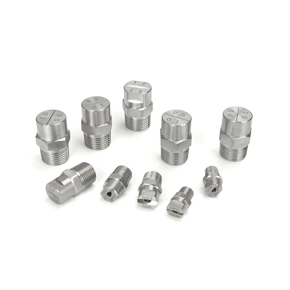 HU HVV 1/4 1/8 Stainless Steel Fan-Shaped Nozzle Atomization 15 25 40 50 65 80 95 110 Degree Industrial Nozzle Dust Removal Spra