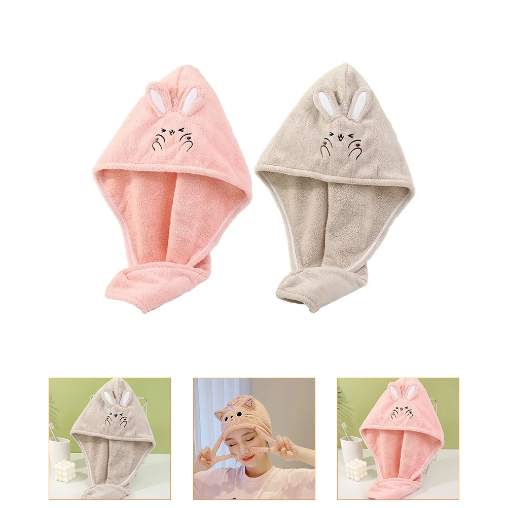 

2Pcs Fast Drying Hair Towel Wrap Absorbent Soft Lightweight Turban for Wet Hair Kids Women Bath Spa Kids Towels