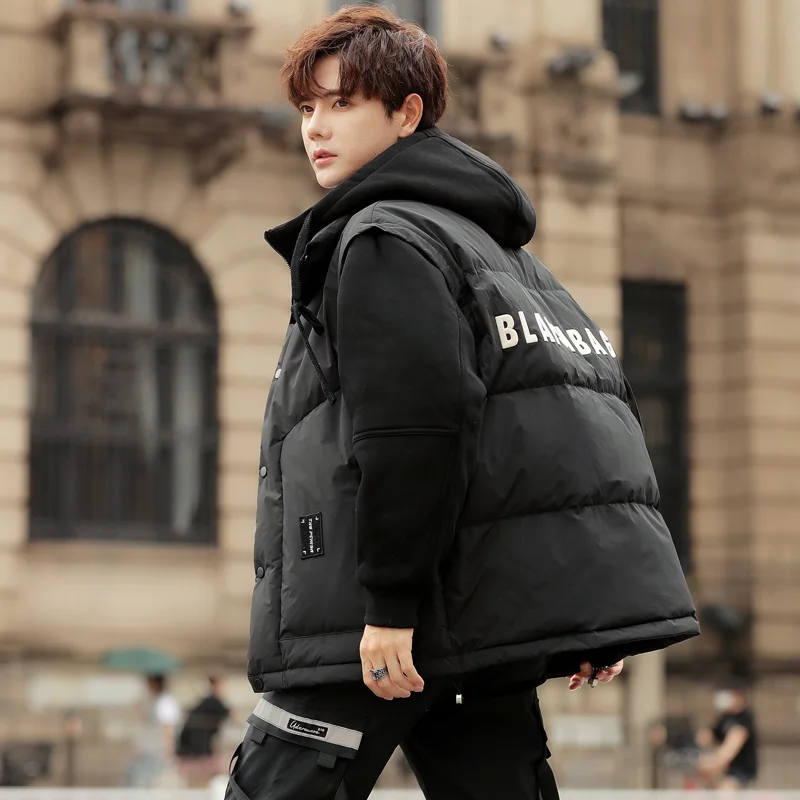 

Men's Hooded down Jaet Thiened Du down Coat Winter Faion Brand Durable Water Repellent Youth ular Outerwear