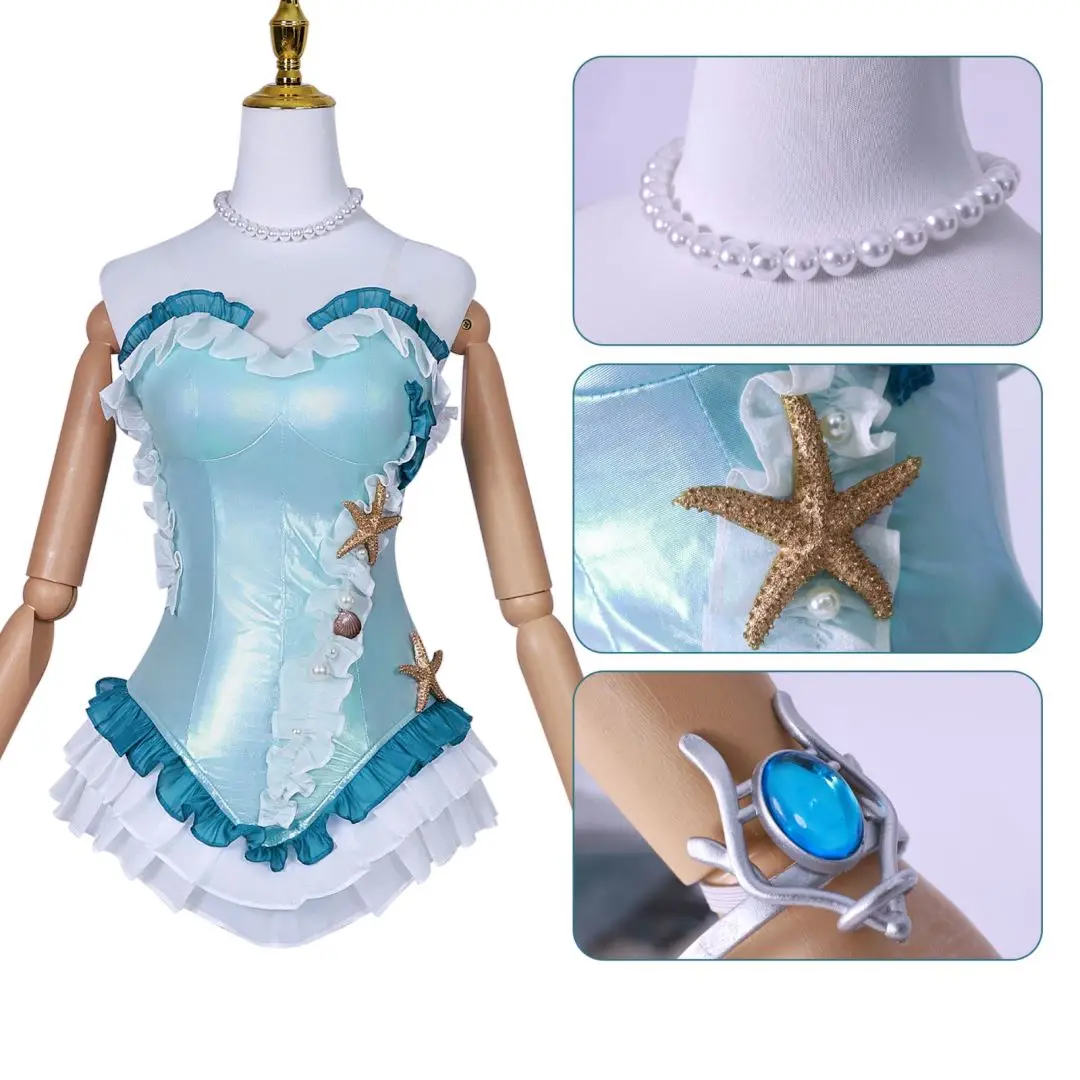 Game Identity V Priestess Fiona Gilman Cosplay Costume Blue Bodysuit Sexy Uniform Suit Halloween Party Carnival Outfits for Girl