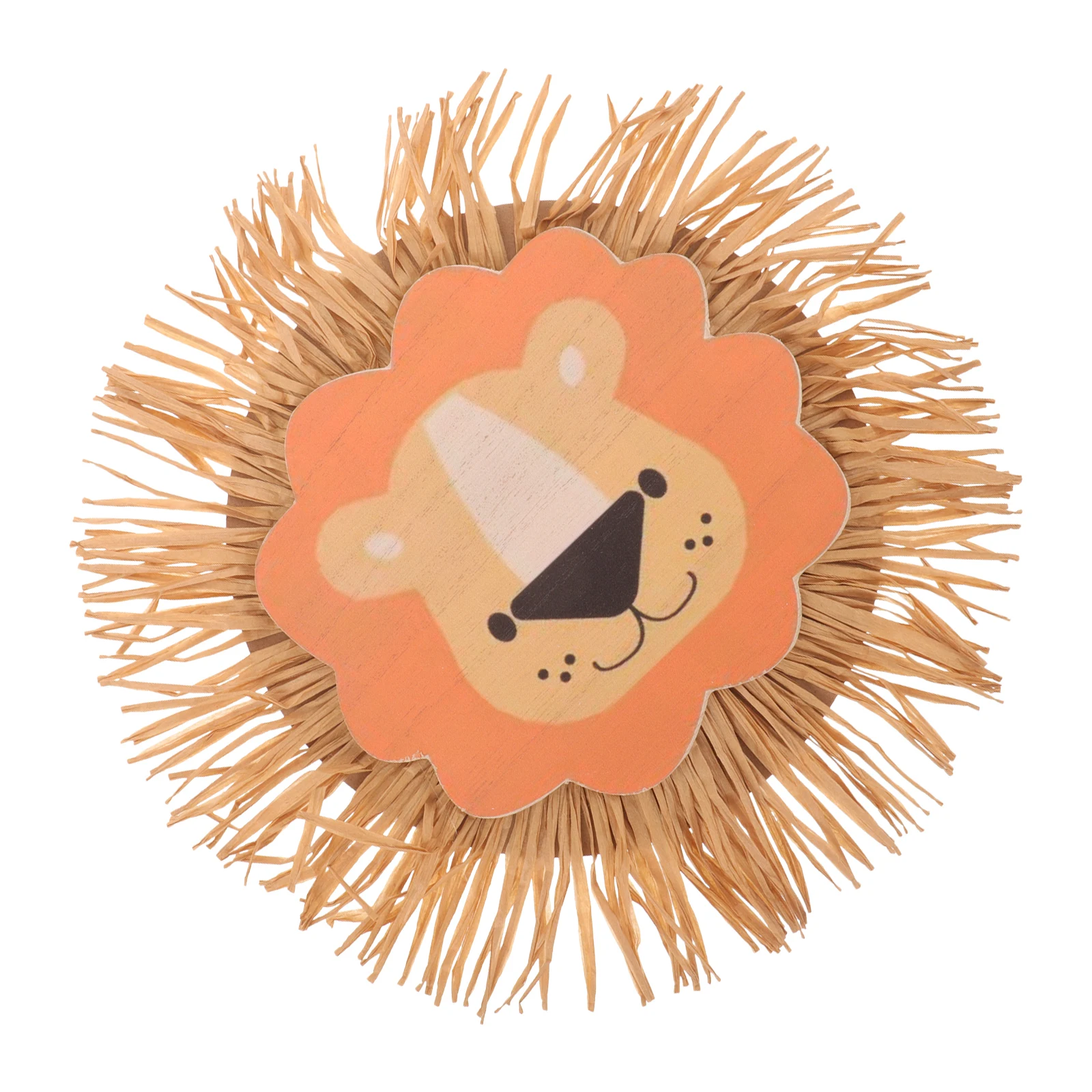 

Lion Head Decoration Pendant Decorations Raffia Wall Ornament Cartoon Home Adornment Decorative Hangings