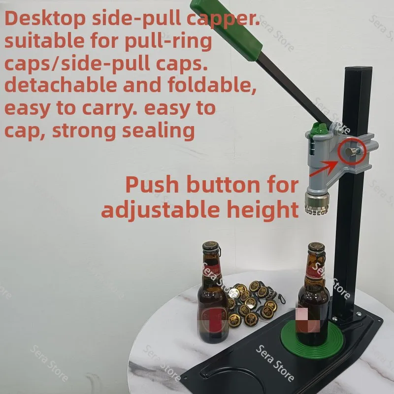 Foldable Beer Side Pull Capper Manual Pull Ring Capper Capping Machine Soda Glass Bottle Capping Machine