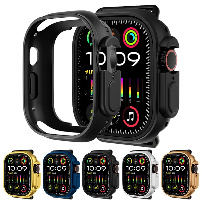 Funda de silicona suave para Apple Watch, carcasa protectora de cobertura completa para iWatch Ultra 2, 49mm, hombre y mujer