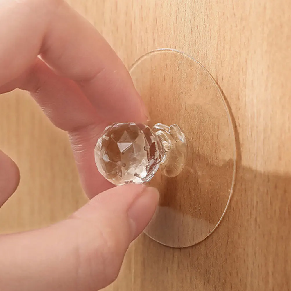 

6pcs Punch-Free Door Handles Self-Adhesive Invisible Cabinet Pulls For Wardrobe Closet Furniture Drawer Knobs White