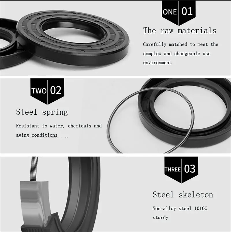 ID 21/22mm Black NBR TC/FB/TG4 Skeleton Oil Seal Rings OD: 26mm - 60mm Height: 4mm - 12mm NBR Double Lip Seal for Rotation Shaft