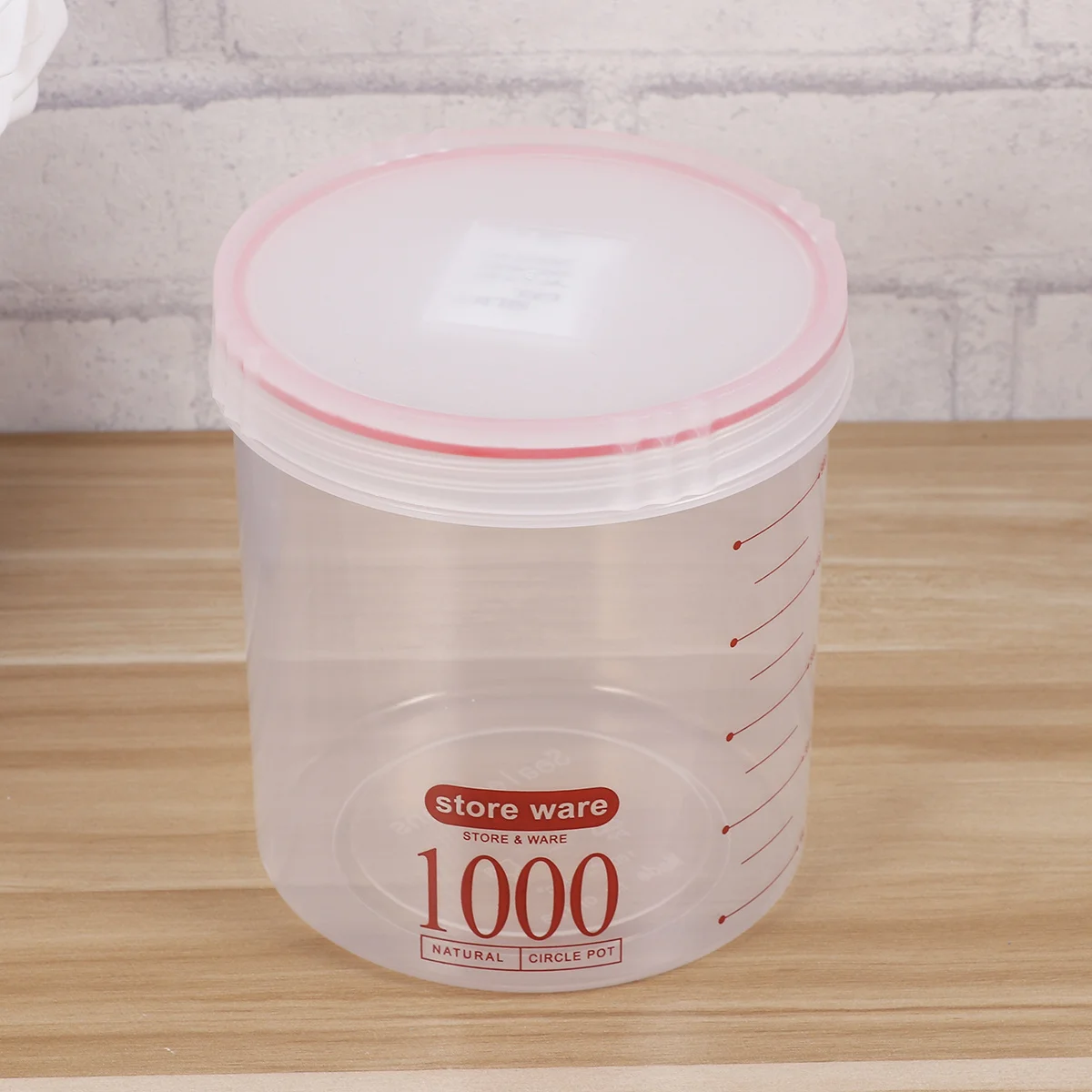 1000 مللي علبة بلاستيكية واضحة حاويات تخزين المواد الغذائية محكم للوجبات الخفيفة التوابل الحبوب الحبوب السلع الجافة المطبخ جرة المنظم