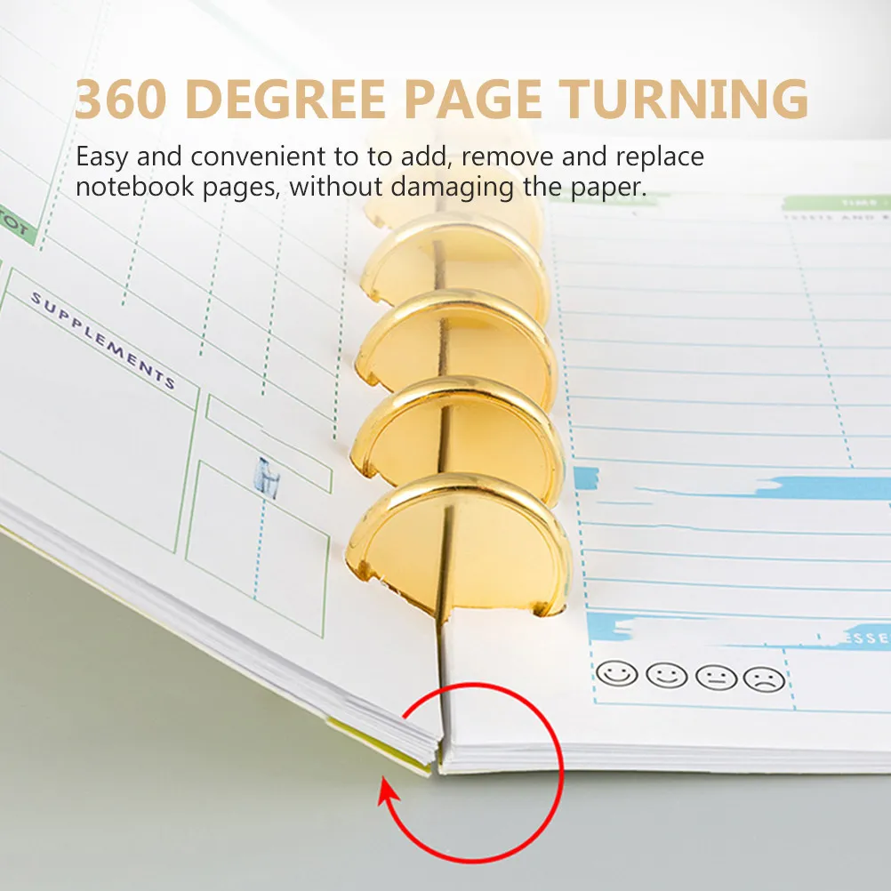 

20Pcs ABS Book Binding Discs Plastic Loose Leaf Rings Easy Notebook Binder Rings for DIY Planners Document Organizer