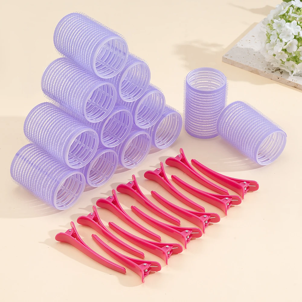 24-teiliges Set Selbstklebende Haarwickler Ohne Hitze Haarclip-Lockenwickler Locken Ohne Hitze Haarvolumen für Pony Haarklammer Selbstklebende Haken DIY Styling-Werkzeuge – Detail 8