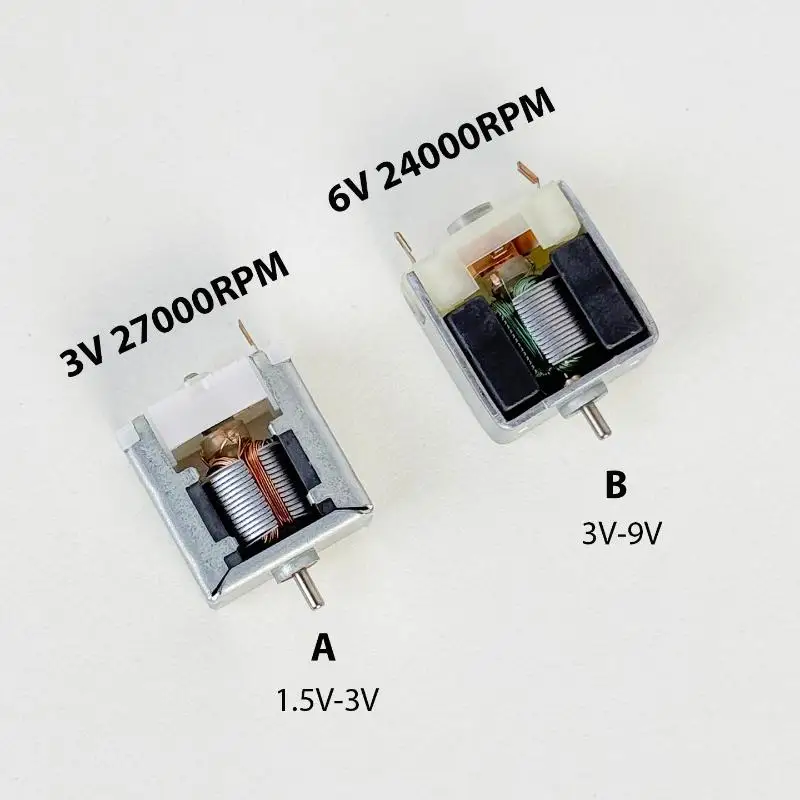 DC 3V-6V 27000/22000RPM High Speed Strong Magnetic Engine DIY Toy Car RC HO Model Slot Car Micro 18mm Bare Square Motor