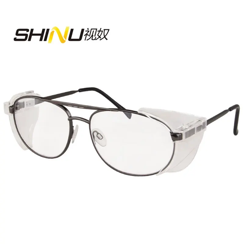 

SHINU metal glasses men industrial safety glasses frame anti spatter Windproof Sand custom prescription for working care eyes