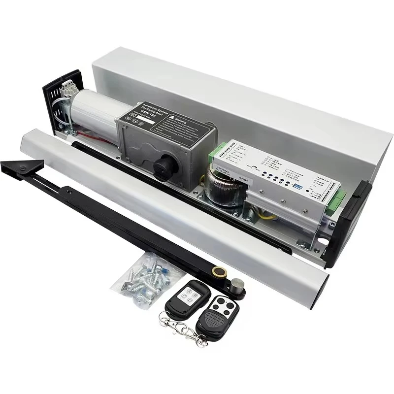 Automatic revolving door push arm remote operator door closer