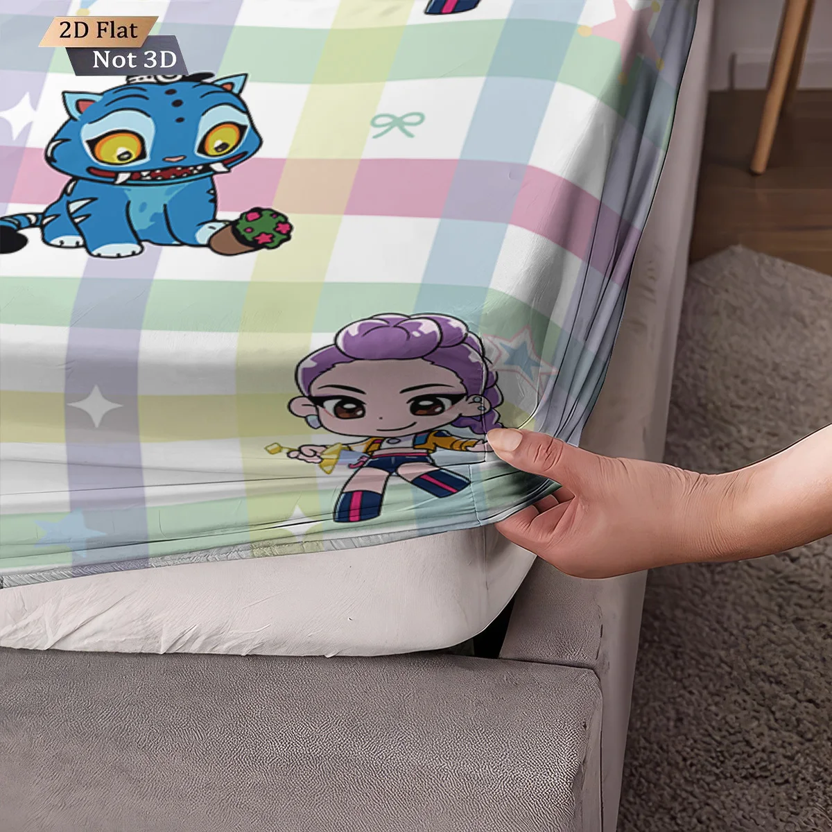 3 قطعة K-Pop شيطان الصيادين طباعة coreless غطاء سرير مجموعة أحجام متعددة لينة غطاء السرير غرفة نوم الفراش الديكور آلة قابل للغسل