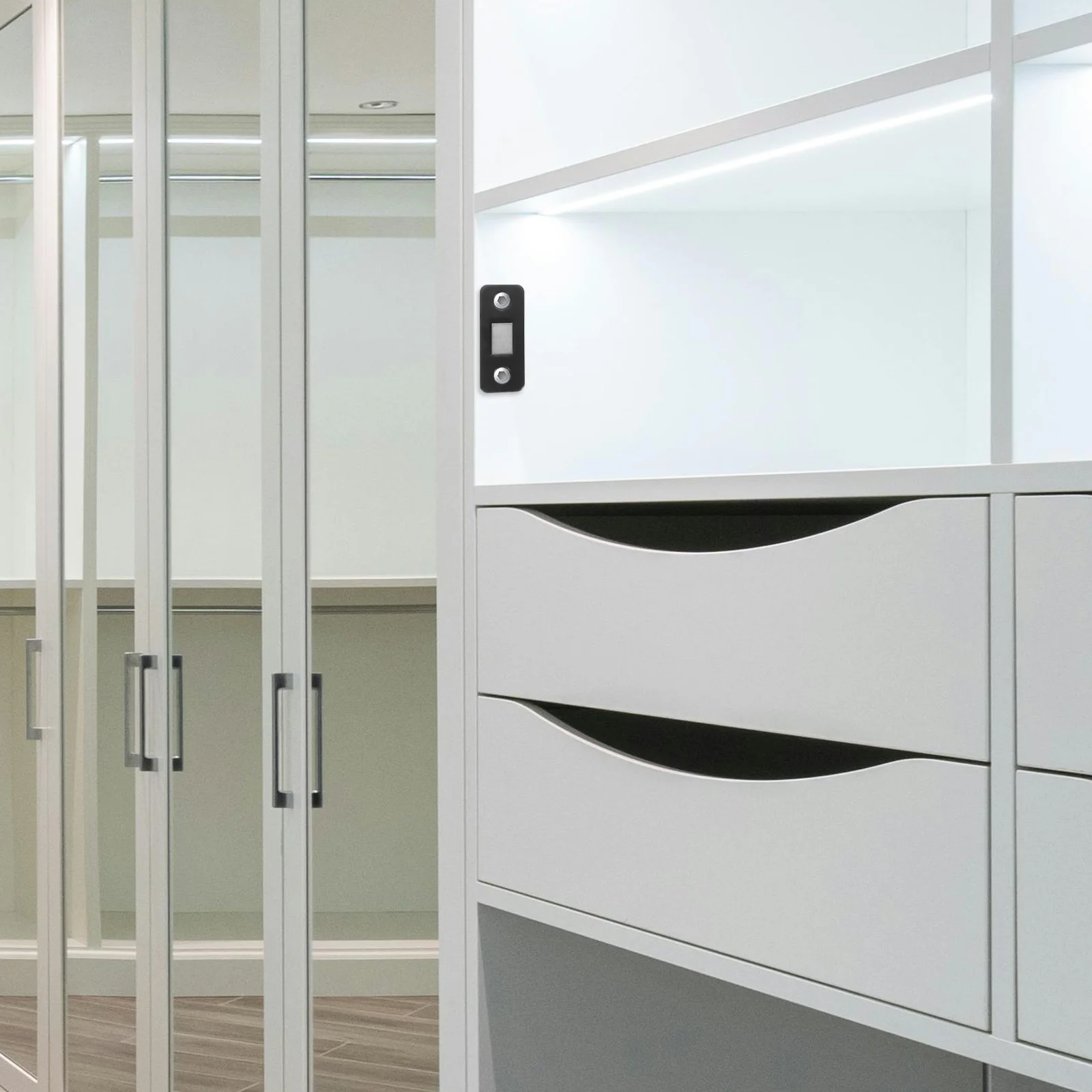 Magneti magnetici per chiusura porta armadio da 12 pezzi per chiusura ante armadio in acciaio inossidabile ultra sottile