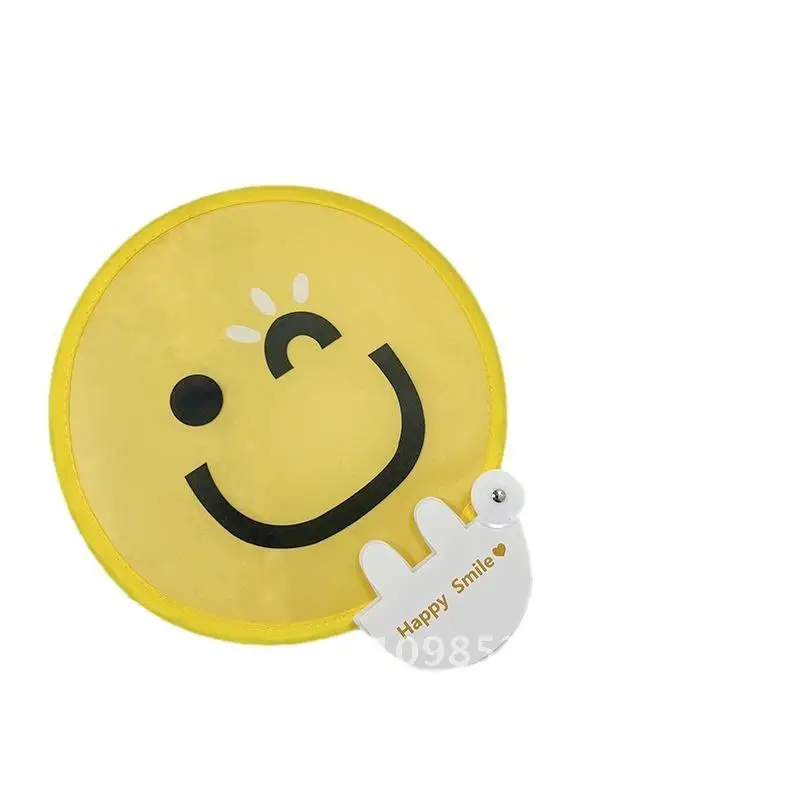 

Creative Foldable Cartoon Sunflower Smiley Fan Portable Small Summer Decorative Iron Wire Skeleton Cute Group Fan for Fans