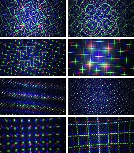 Outdoor Christmas Laser Lights Projector Motion 8 Patterns Red Green Blue Remote Control Security Lock