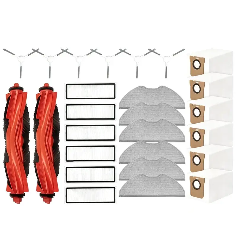 

ABBZ-Replacement Parts For Xiaomi Robot Vacuum H40/OV51 - Main/Side Brushes, HEPA Filters, Dust Bags, Mop Cloths