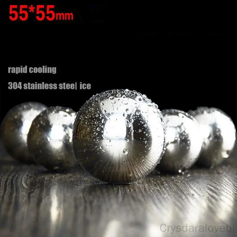 4 Pcs/lot 25mm 40mm 55mm Sphere Whiskey Stone Stainless Steel Rock Tasting Wine Beer Ice Stone Bar Christmas Gift Quickly Cooler