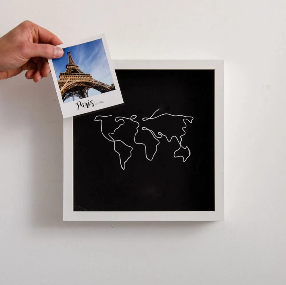 Map Adventure Archive Box Postcard Souvenir Storage Box Map Box Photo Frame Deposit Box Ticket Storage Box Home Decoration