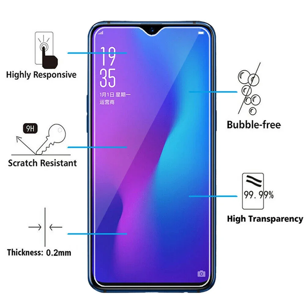 OPPO Reno8 A57s A55s A58 A16e A97 A77s A17k K10x A1x 용 비산 방지 유리 실드, 케이스 호환 보호 실드