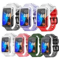 TPU-Gurt für Huawei-Band 9 8 7 6 Zubehör austauschbares Armband transparentes Farb-Chang-Armband für Huawei-Band 6/7/8/9