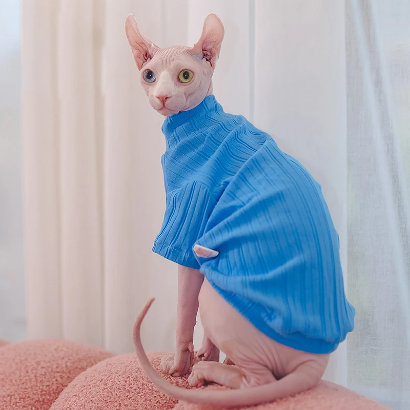 Soft Sphinx Hairless Cat Clothes Pet Kittens Hoodies Shirt Sphynx Devon Rex Costumes Autumn Winter Warm Clothing For Cats Dogs