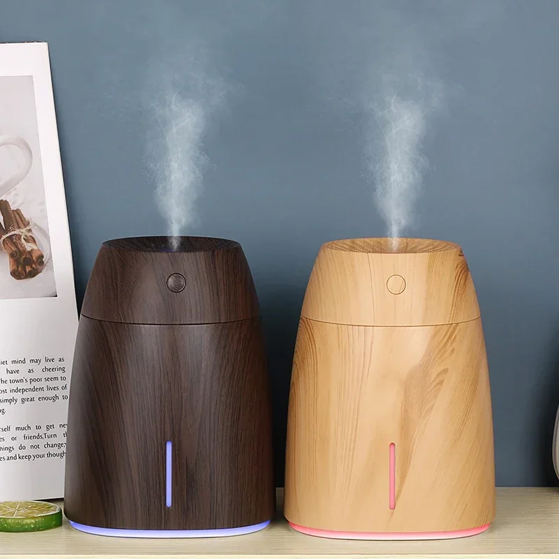 

600ml Wood Grain Humidifier USB Aroma Diffuser Atomizer USB Household Humidifier Hydrating Instrument Desktop Humidifier