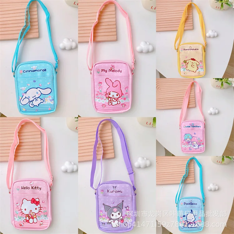 Kuromi Melody KT 1965 Fashion Anime Crossbody Bags Cartoon Handbag Shoulder Bag Casual Storage Tote Messenger Child Gift