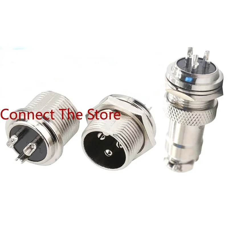 3PCS GX16-2 Core Through-wall Male Aviation Socket Connector M16-2 Series Power Adapter Supplied By The Manufacturer