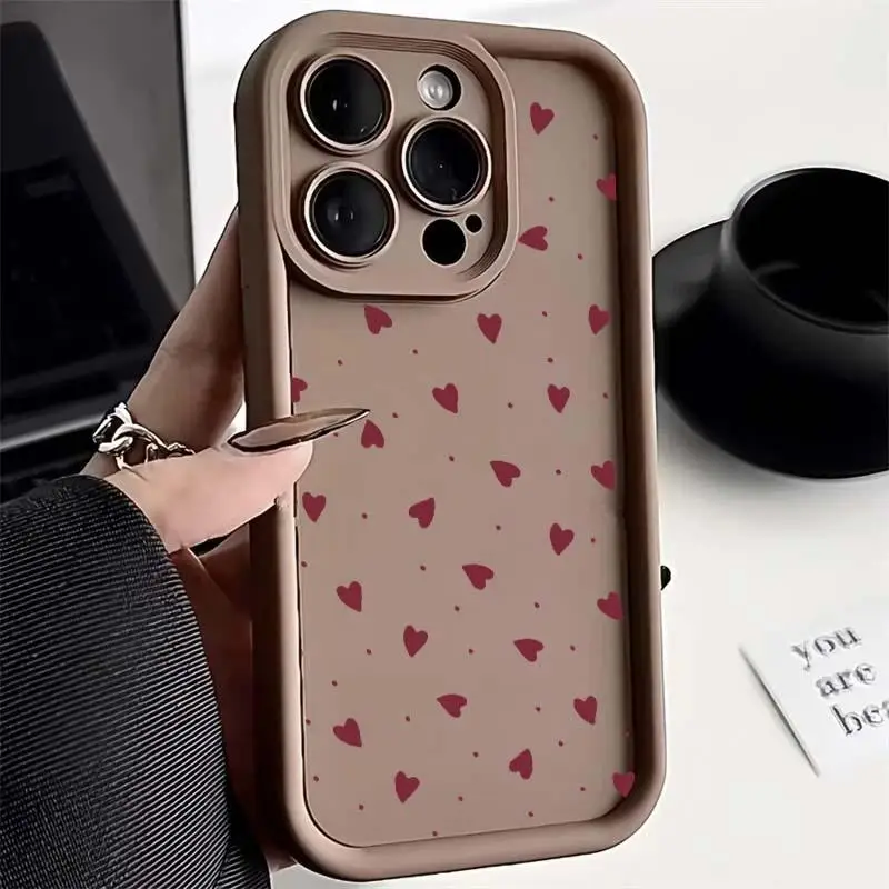 Love Heart Matte Soft Phone Case For Xiaomi Redmi Note 13 Pro Plus 12 11 10 12S 11S 10S 9S 8 9 13C 12C 10C 9A 9C A1 A2 A3 Cover