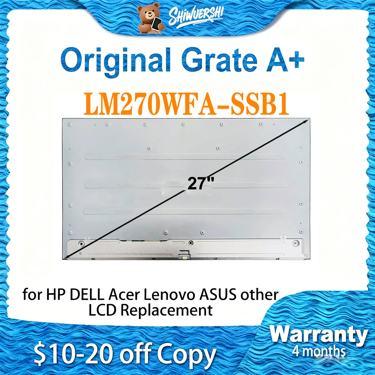 

Оригинальный новый LM270WFA SSB1 LM270WFA-SSB1 LM270WFA (SS)(B1) сенсорный TFT-ЖК-экран 1920*1080P FHD 27 дюймов