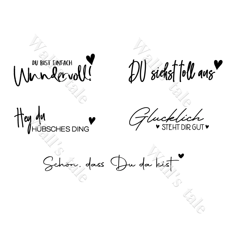 German Version Mirror Vinyl Sticker Decal, Du bist einfach wundervoll, Hey du HÜBSCHES DING Deutsche Decal Bathroom Mirror Decor